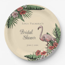 Tropical Pink Flamingo Hibiscus Bridal Shower