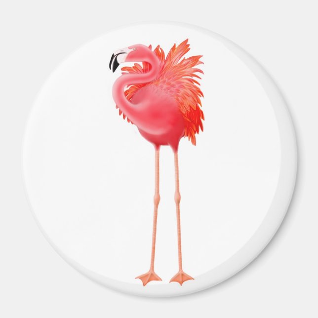 Tropical Pink Flamingo Magnet (Front)
