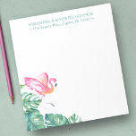 Tropical Pink Flamingo Personalised Stationery Notepad<br><div class="desc">Elegant and tropical,  this personalised stationery can be personalised with  your names and address. Perfect for weddings or your summer home notes. To see more designs like this by Victoria Grigaliunas visit www.zazzle.com/dotellabelle</div>