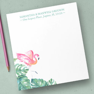 Tropical Pink Flamingo Personalised Stationery Notepad