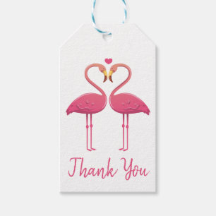 Tropical Pink Flamingo Thank You Wedding Gift Tags
