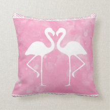 Tropical Pink Flamingo Watercolor Silhouette