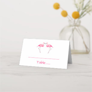 Tropical Pink Flamingo Wedding Party Bridal Shower Place Card