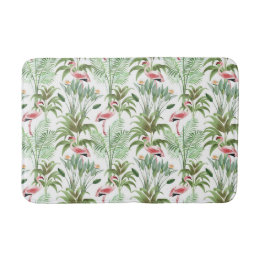 Tropical Pink Flamingos Bath Mat