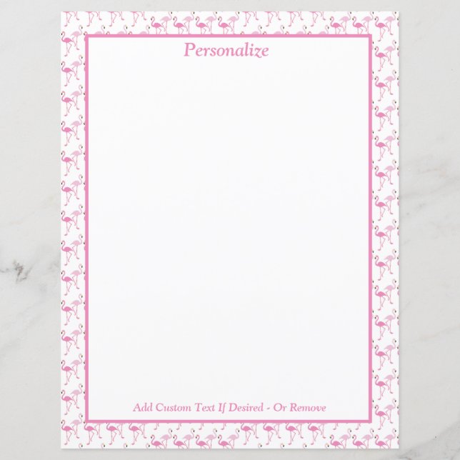 Tropical Pink Flamingos Personalise Stationery (Front)