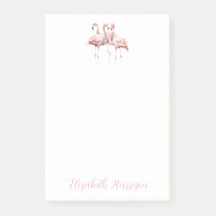 Tropical Pink Flamingos Personalised Post-it Notes