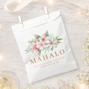 Tropical Pink Floral Aloha Baby Shower Favour Bags