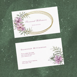 Tropical Pink Floral Customizable Business Card