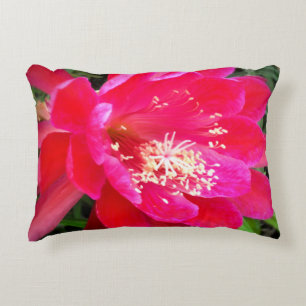 Tropical Pink Flower Photo Decorative Cushion