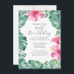 Tropical Pink Flowers 40th Birthday Invite<br><div class="desc">Rewrite this listing description using the following keywords: 40th birthday invites, birthday party 40th ideas, pink hibiscus flower, beach birthday, 40th year birthday ideas, forty birthday ideas, tropical birthday invitations printable, pink floral 40th birthday themes, elegant birthday ideas for women, "Celebrate her milestone with this 40th birthday invite, designed for...</div>