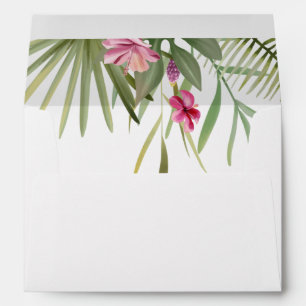 Tropical Pink Flowers Envelope