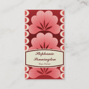 Tropical pink flowers hair stylist business cards