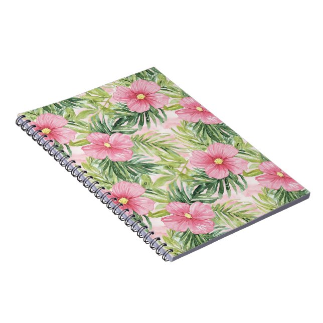 Tropical Pink Flowers   Notebook (Right Side)