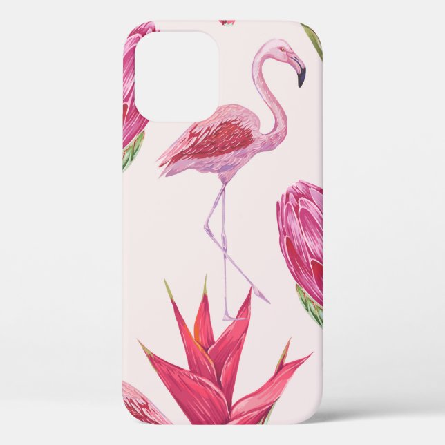 Tropical pink flowers, protea, bird of paradise fl Case-Mate iPhone case (Back)