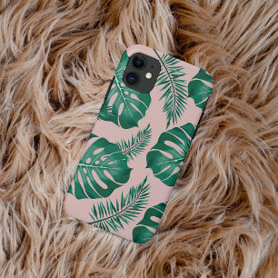 Tropical Pink & Green Palm Leaves Seamless Pattern Case-Mate iPhone Case