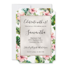 Tropical Pink Hibiscus Floral