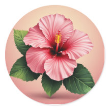Tropical Pink Hibiscus Flower