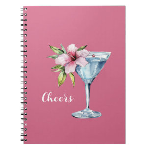 Tropical Pink Hibiscus Flower Drink Notebook