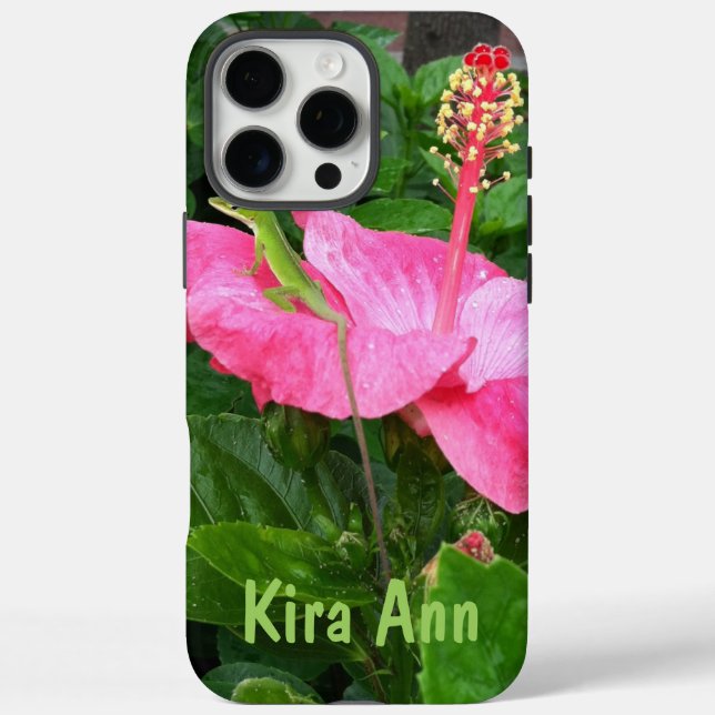 Tropical Pink Hibiscus Flower Photo Custom Case-Mate iPhone Case (Back)