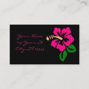 Tropical Pink Hibiscus Flower Thunder_Cove Business Card