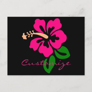 Tropical Pink Hibiscus Flower Thunder_Cove Postcard
