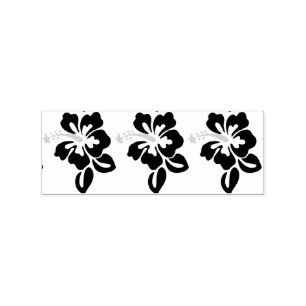 Tropical Pink Hibiscus Flower Thunder_Cove Rubber Stamp