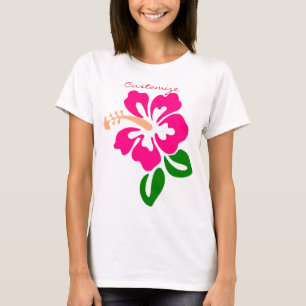 Tropical Pink Hibiscus Flower Thunder_Cove T-Shirt