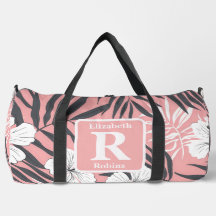 Tropical pink hibiscus personalised Monogram