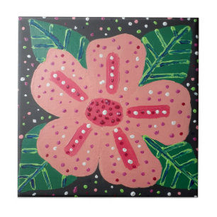 Tropical Pink Hibiscus  Tile