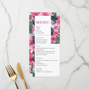 Tropical Pink Holiday Floral Wedding Menu