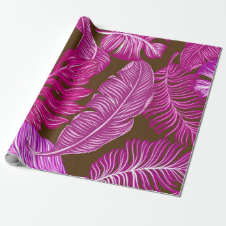 tropical pink leaves. wrapping paper