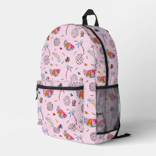 Tropical Pink Memphis Style Pattern Printed Backpack