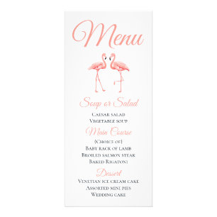 Tropical Pink Menu Flamingo Beach Summer Wedding
