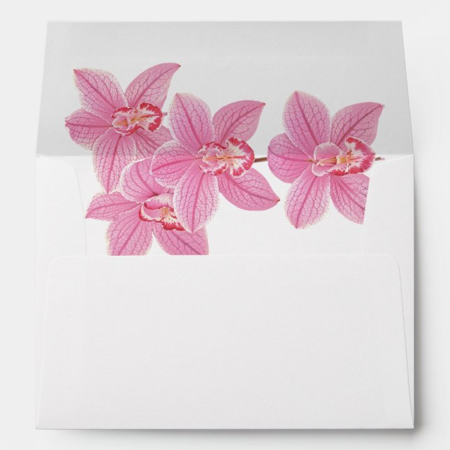 Tropical Pink Orchid Flower Address Envelope (Back (Bottom))