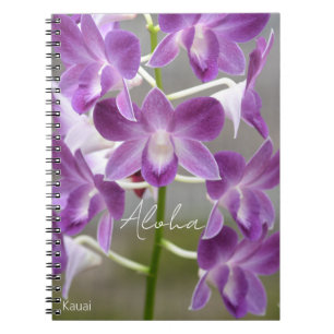 Tropical Pink Orchid Flowers Kauai Notebook