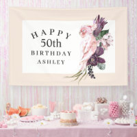 Tropical Pink Parrot Happy 50th Birthday