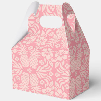 Tropical pink pineapple print favour box