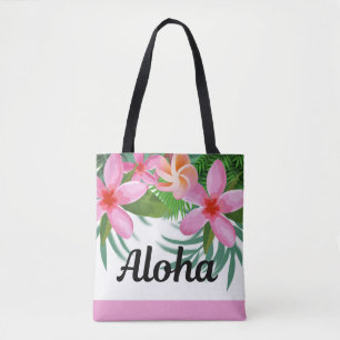 Tropical Pink Plumeria Aloha II Tote Bag