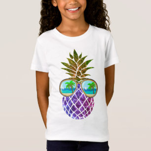 Tropical pink purple pineapple T-Shirt
