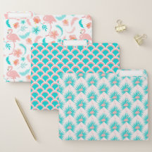 Tropical Pink Teal Flamingo