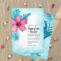 Tropical Pink Turquoise Hibiscus Island Wedding