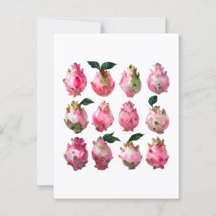 Tropical Pitaya Watercolor Art Postcard