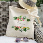 Tropical Plam Floral Bridesmaid Personalised Tote Bag<br><div class="desc">Clicking “Personalise this template” will allow you to customise further. You can change the font size,  font colour and more! Be sure to check out 1000  matching items in our shop :)</div>