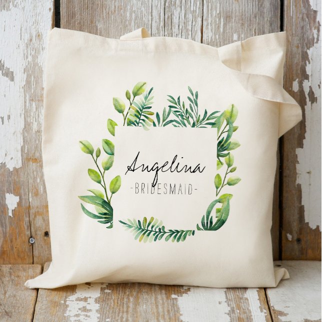 Tropical Plam Leaf Bridesmaid Favour Tote Bag (Creator Uploaded)