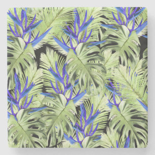 Tropical plant 2 . stone coaster