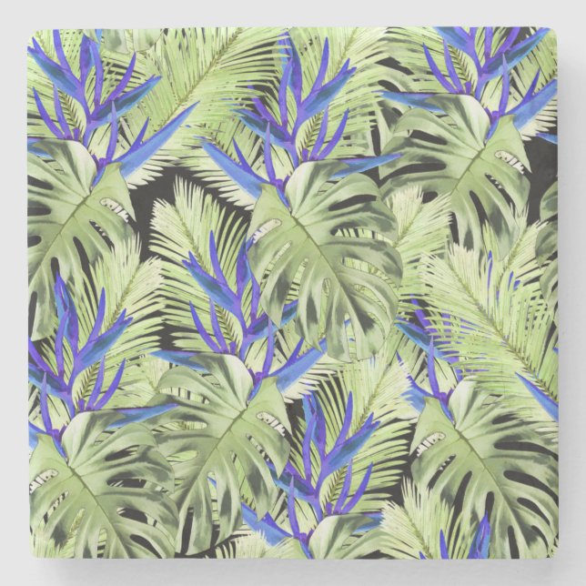 Tropical plant 2 . stone coaster (Front)