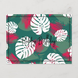 Tropical Plant Happy Birthday Postcard
