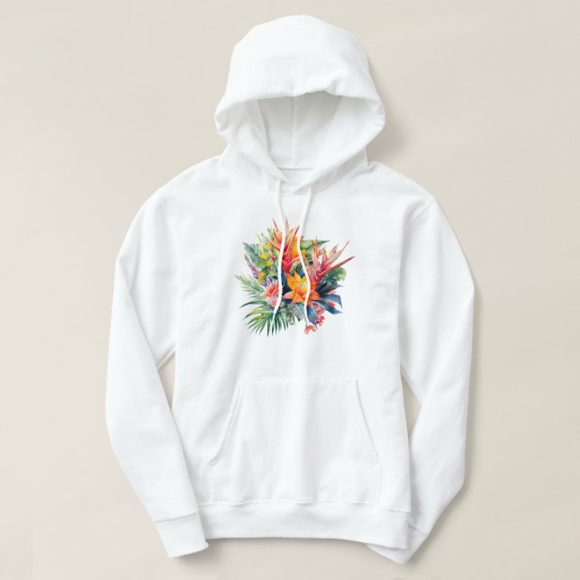 Tropical Plant Hooded Sweatshirt (Design Front)