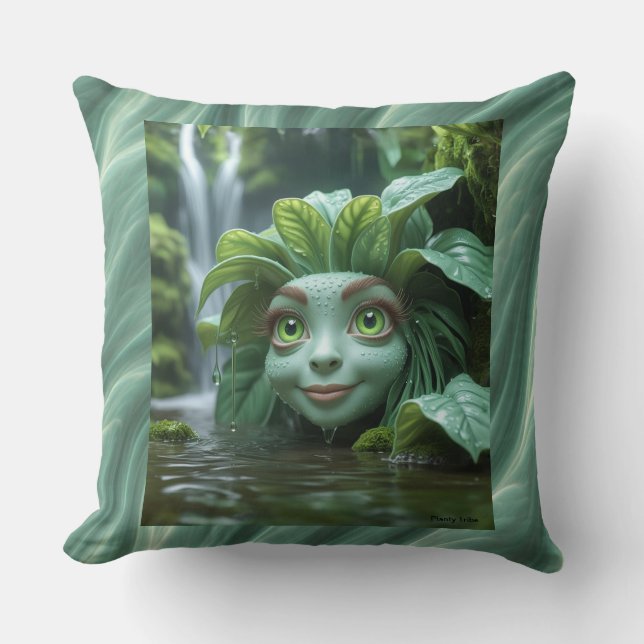 Tropical Plant Throw Pillow (Front)