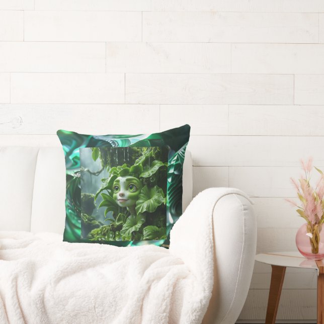 Tropical Plant Throw Pillow (Couch)